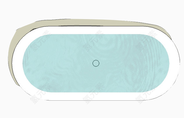 户型图彩平图蓝色浴缸洗澡盆洁具