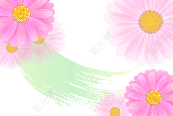 粉色菊花边框
