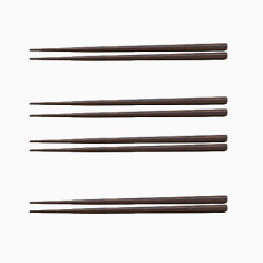 日本无印良品筷子 产品实物 无印良品 鸡翅木　六角筷子 四双