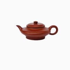 红色扁身的茶壶