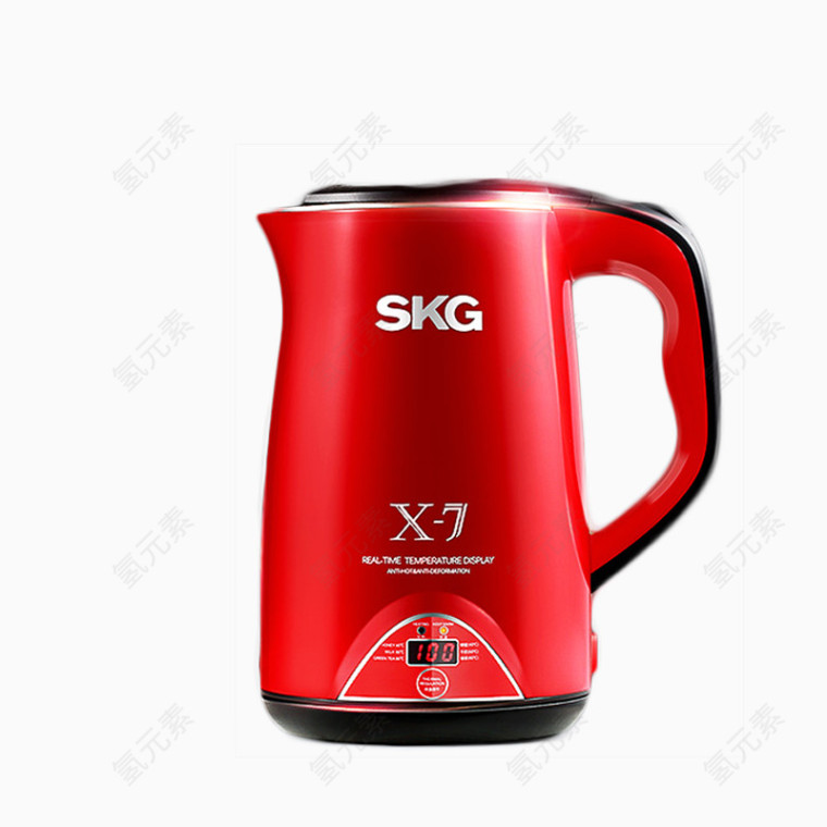 SKG红色全自动保温烧水壶