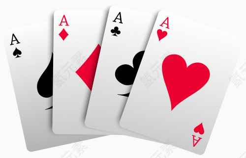 A的四种花色扑克牌