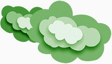 绿色有深有浅云朵剪纸