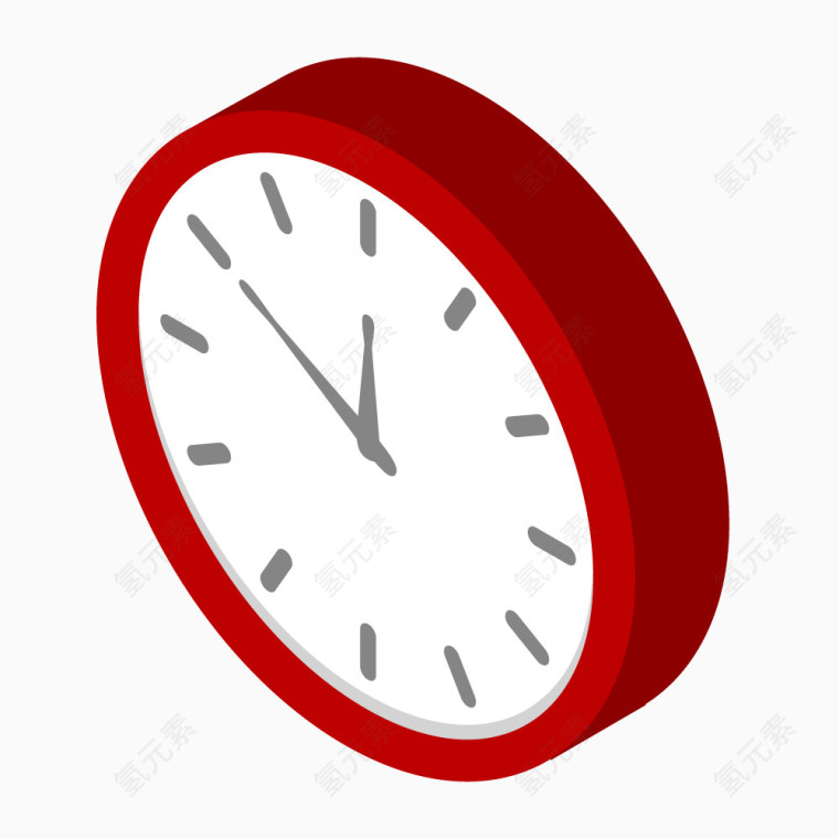 红色圆形钟表挂钟