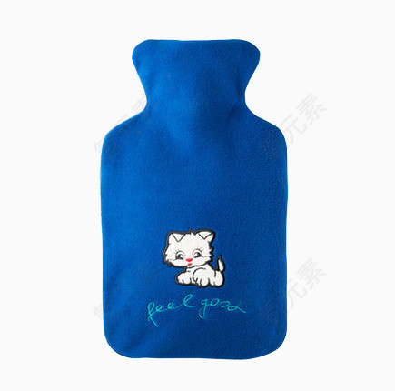 蓝色小猫热水袋简单