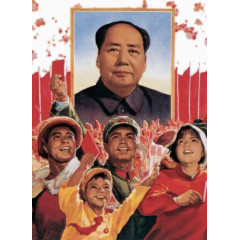人民群众与毛泽东像