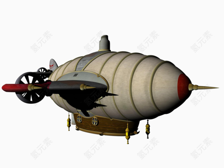 3D战斗飞艇模型