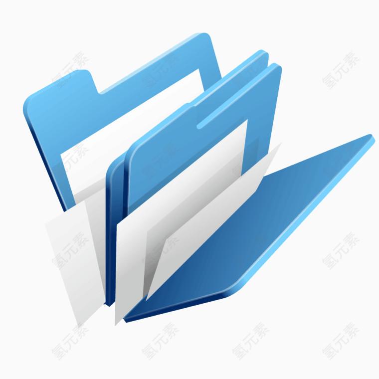 蓝色质感商务文件夹