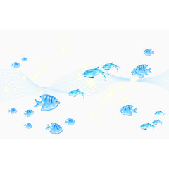 蓝色水晶小鱼背景