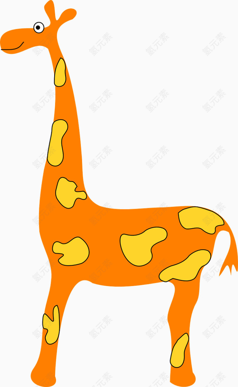 橘黄色的长颈鹿