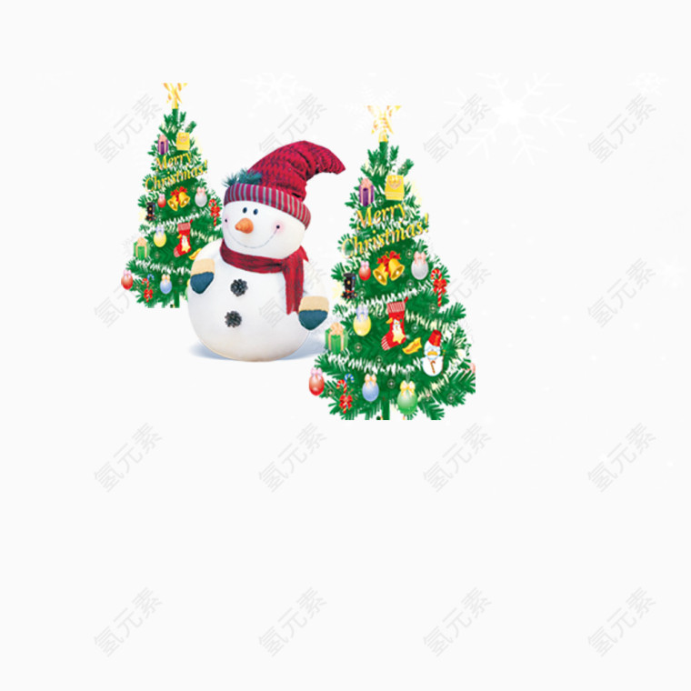 圣诞树与小雪人