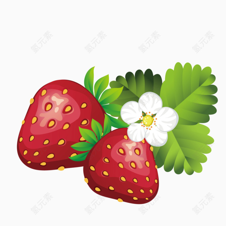 矢量新鲜草莓