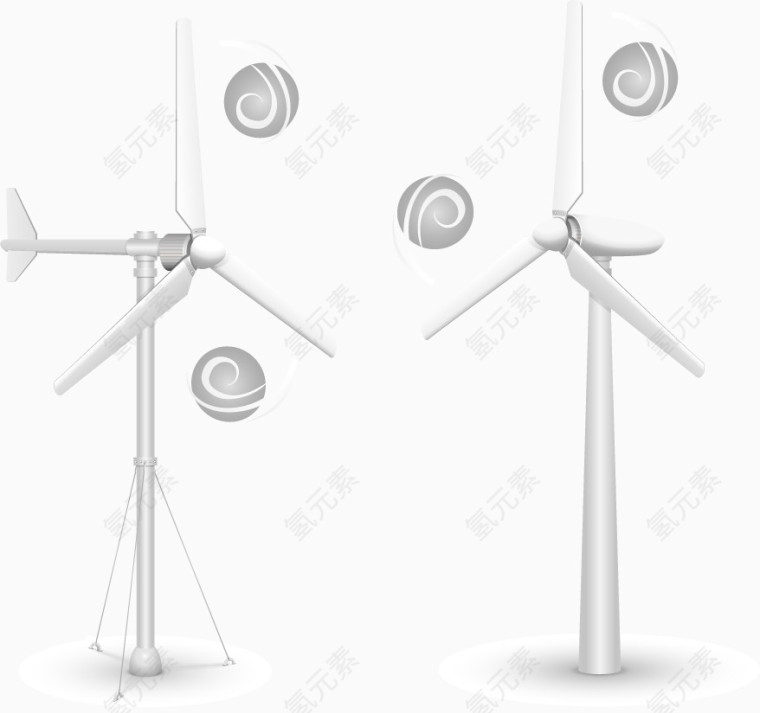 风力发电机矢量素材