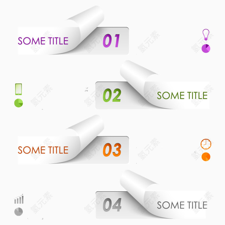 创意掀纸商务信息图矢量素材