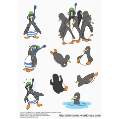 企鹅卡通矢量图