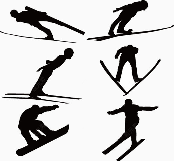 滑雪剪影素材下载