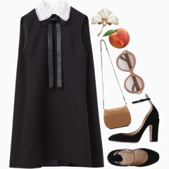 黑色连衣裙和包包