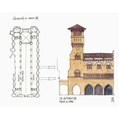 建筑风景手绘