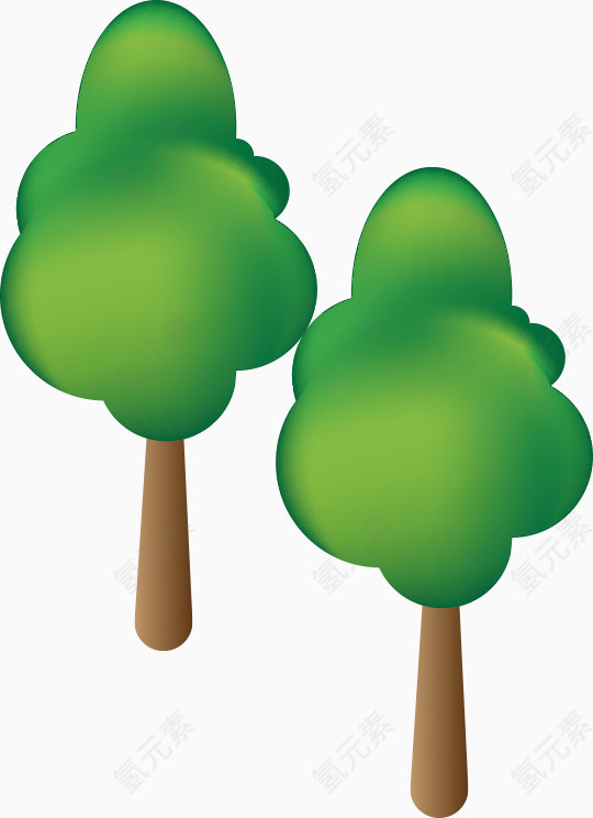 绿色卡通树