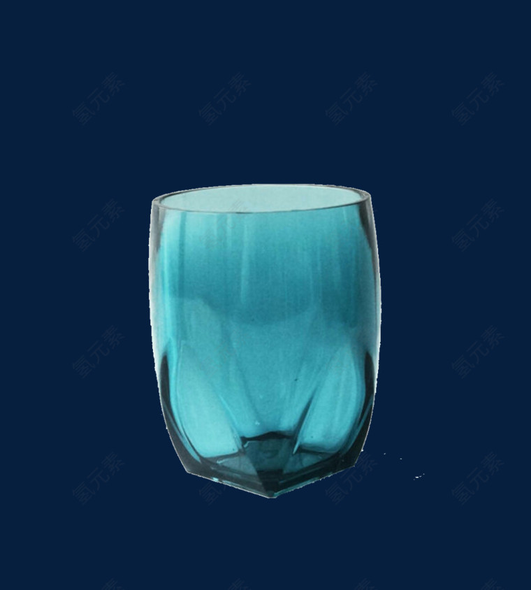 蓝色玻璃肥皂盒杯状
