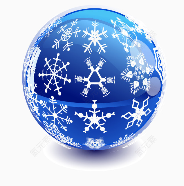 圣诞球蓝色矢量图