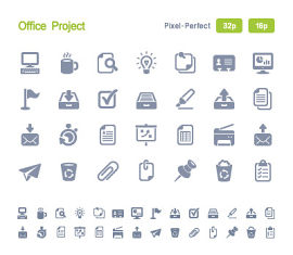 灰色办公矢量图标