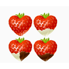 逼真红色草莓巧克力