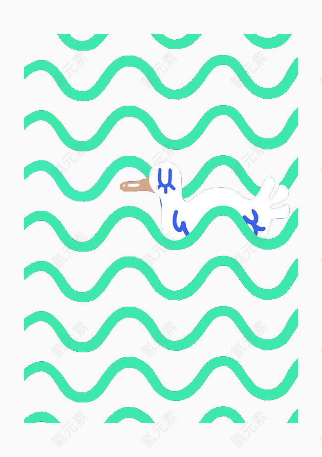 卡通蓝色波浪