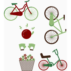 矢量植物和自行车