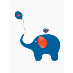 吹气球的小象