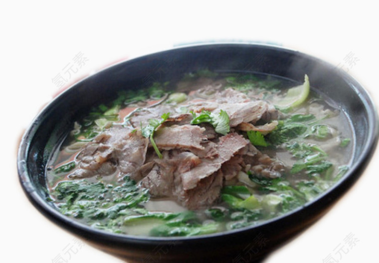 黑瓷碗牛肉汤
