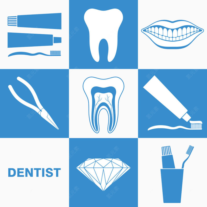 钻石与牙齿保健图标下载