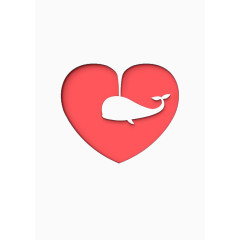 爱心鲸鱼免扣元素