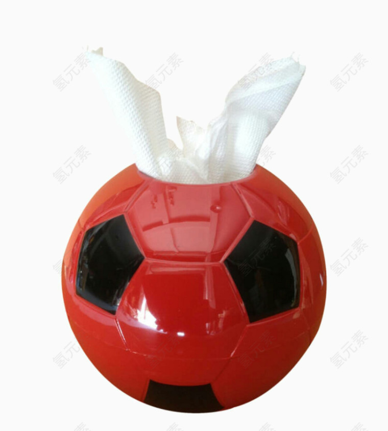 红色足球纸巾盒