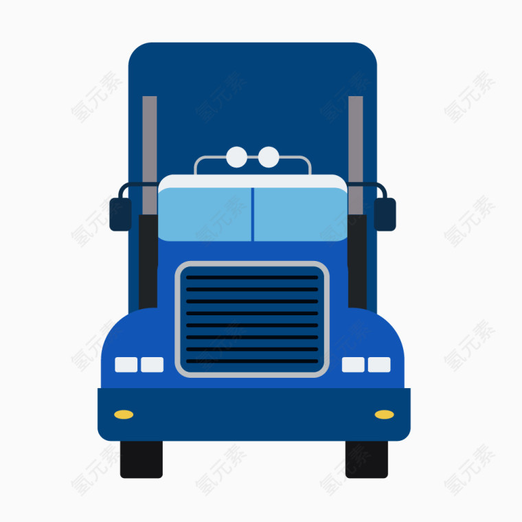 蓝色扁平卡车车头