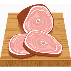 矢量菜板上的猪肉