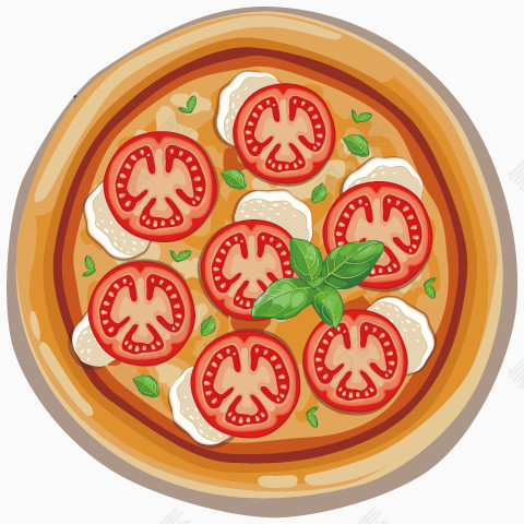 手绘番茄披萨