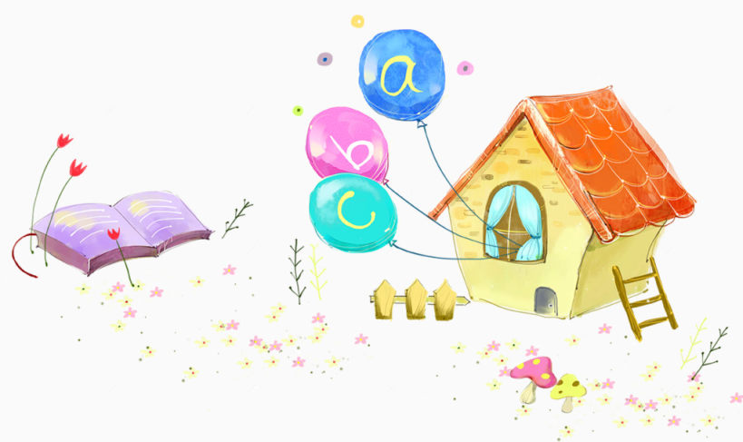 卡通小房子与气球下载