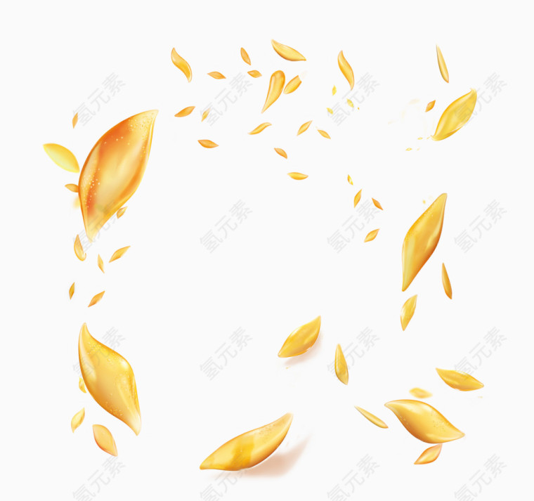 黄色叶子飞舞漂浮素材