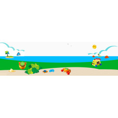 海水小岛太阳玩具卡通