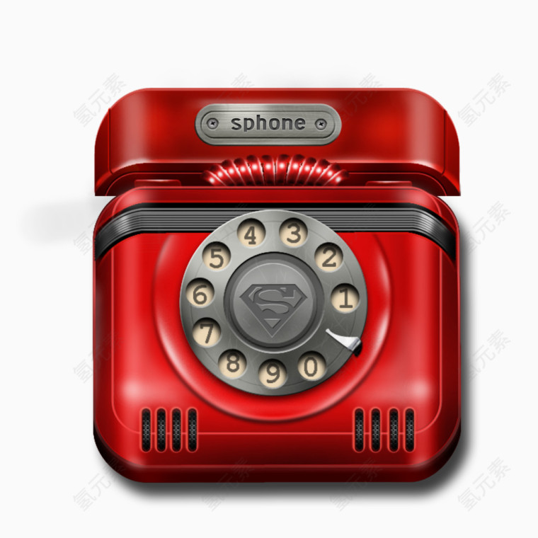 红色复古电话机