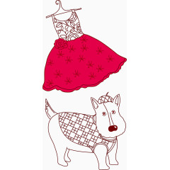 矢量裙子和狗