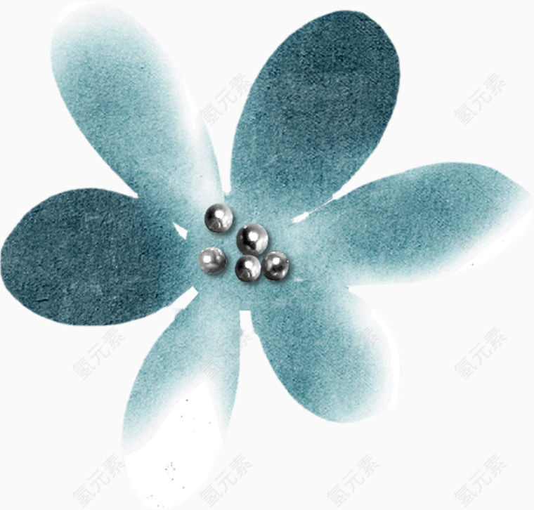 蓝色手工花朵