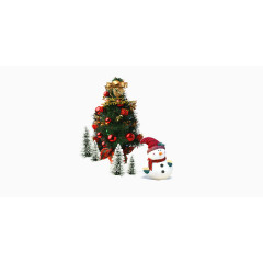冬季圣诞树圣诞雪人装饰图案