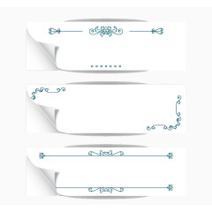 3款白色花纹卡片矢量素材