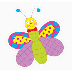 彩色卡通昆虫蝴蝶