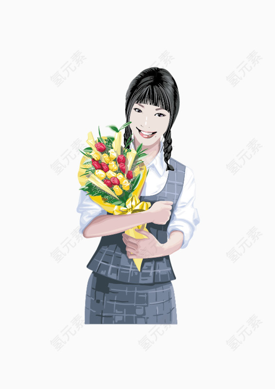 捧花美女