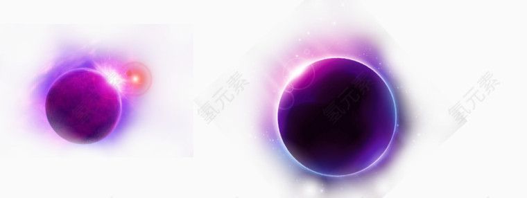紫色发光球