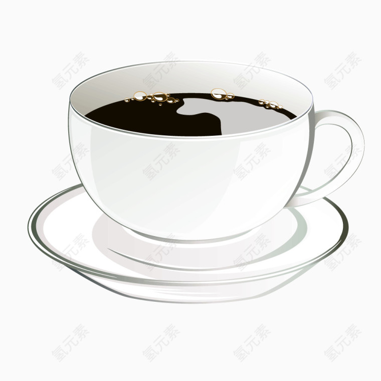 白色瓷杯咖啡饮品