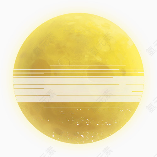 黄色线条月亮